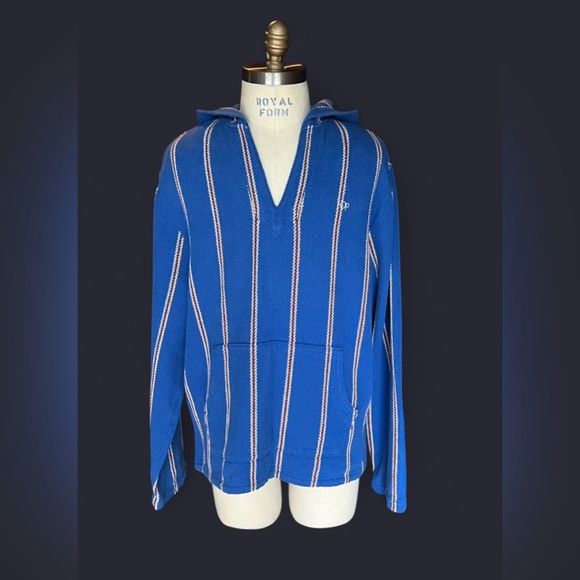 Vintage 80’s OP Surfing Hoodie Poncho Pullover Classic Beach Stripe sz XL